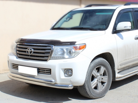 Toyota Land Cruiser 200 2013-наст.вр.-Дуга передняя по низу бампера d-76+60 радиусная двойная